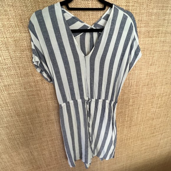 Rails Wren Seattle Stripe Linen Blend Drawstring Waist Dress - Picture 2 of 4